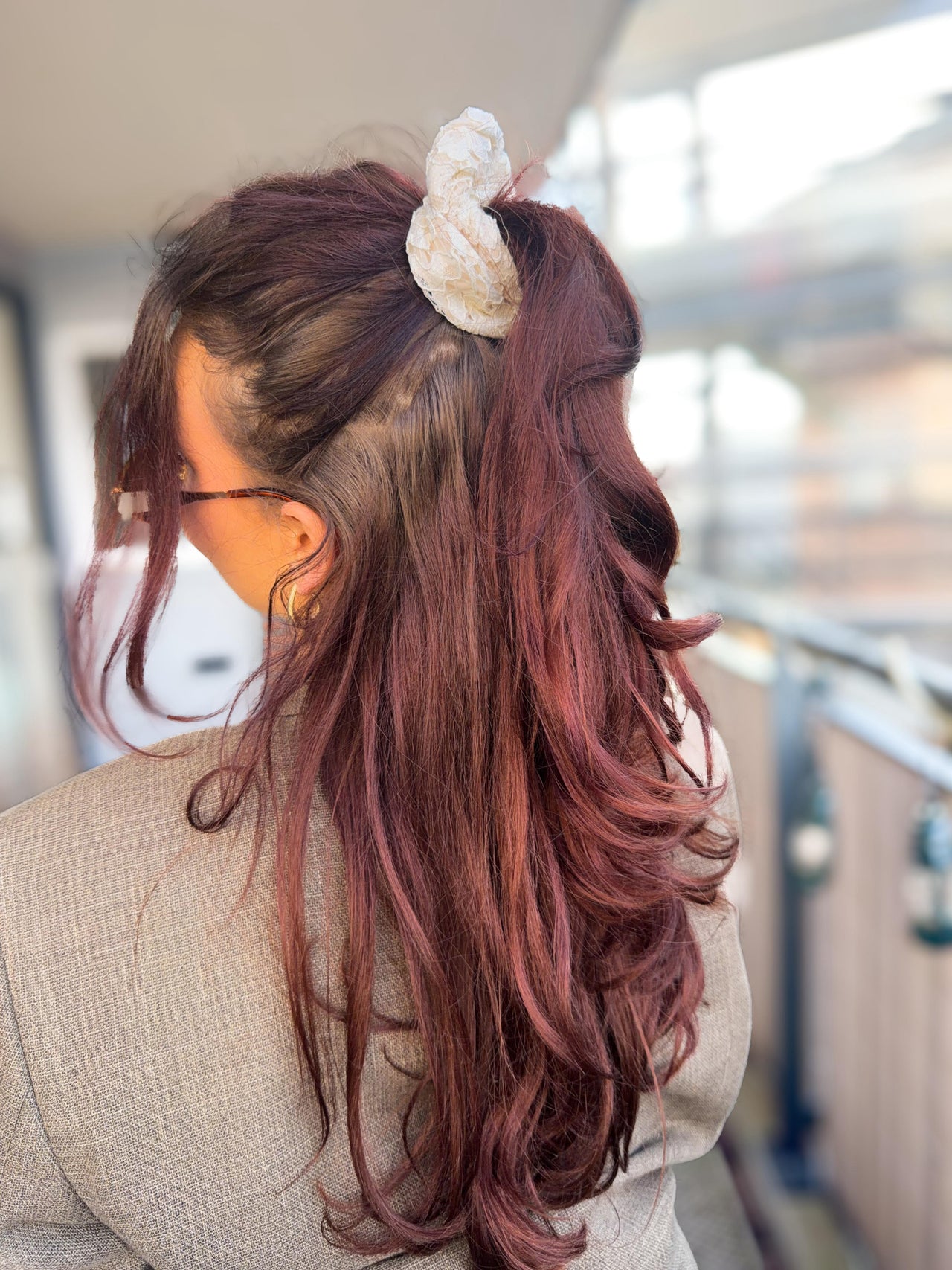Scrunchie beige - Mandy Giselle kant