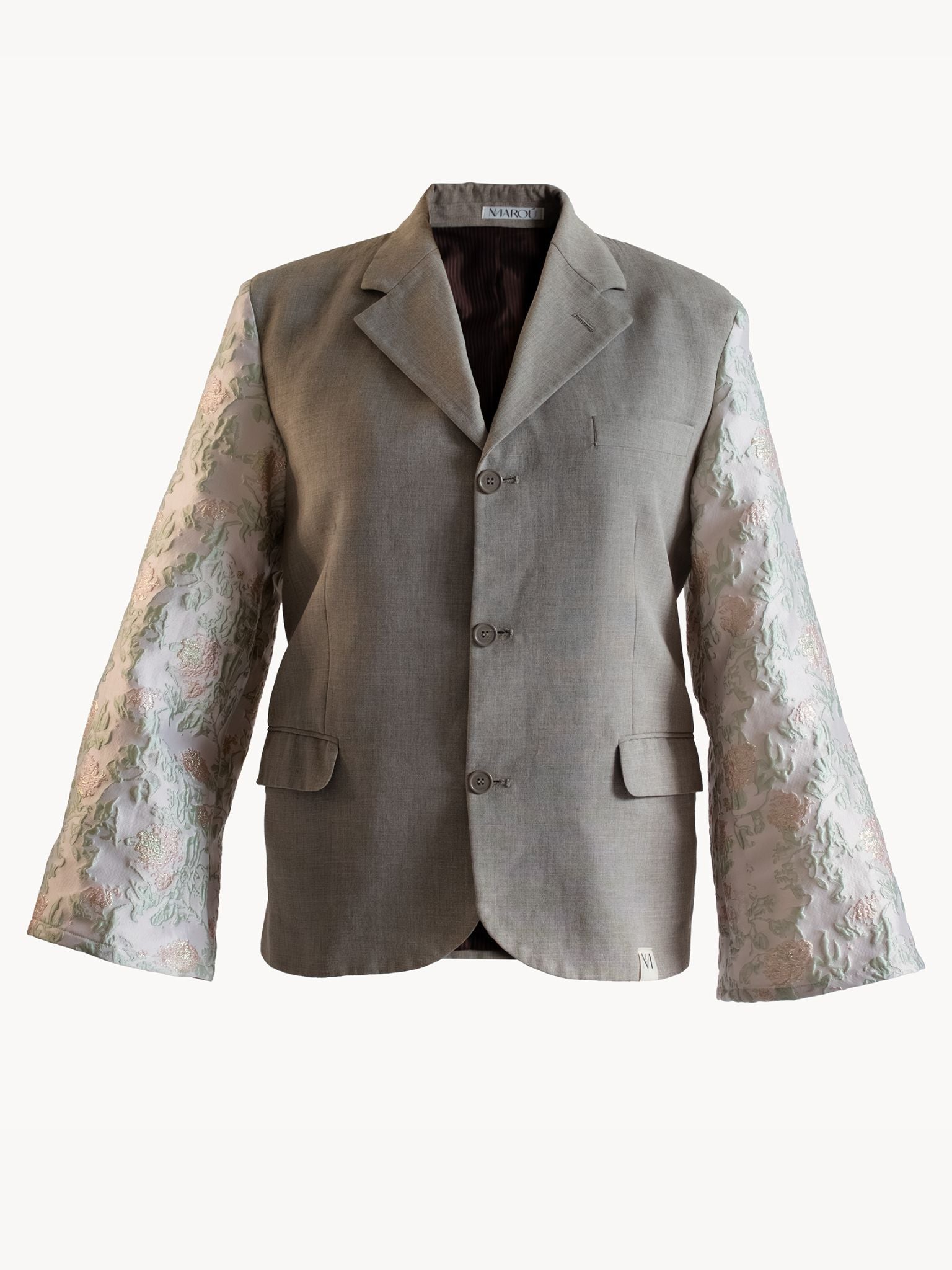 Bara Blazer met Bloemen - Taupe