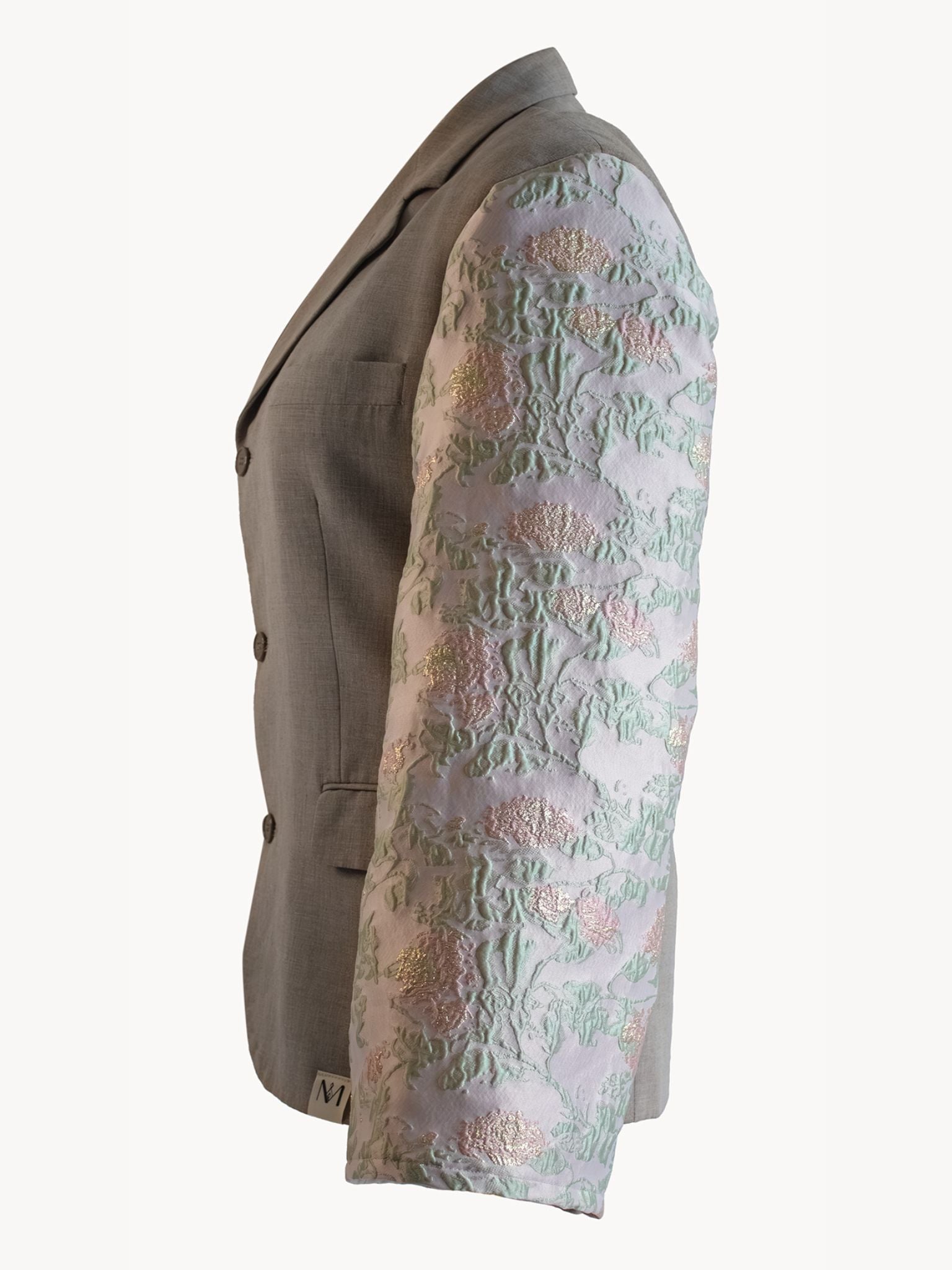 Bara Blazer met Bloemen - Taupe