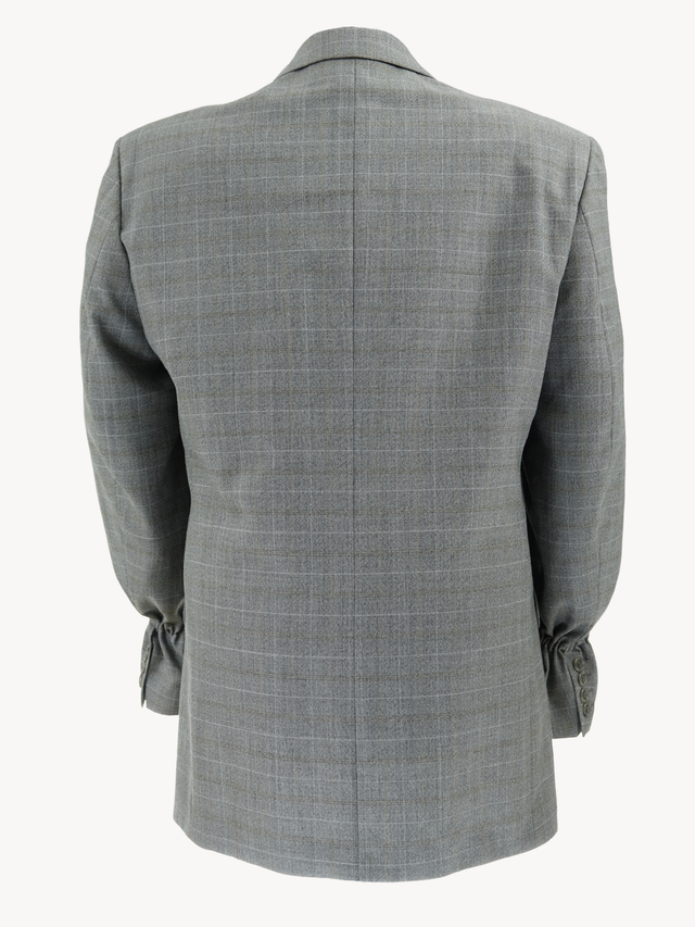 Chekku Oversized Geruite Blazer - Grijs