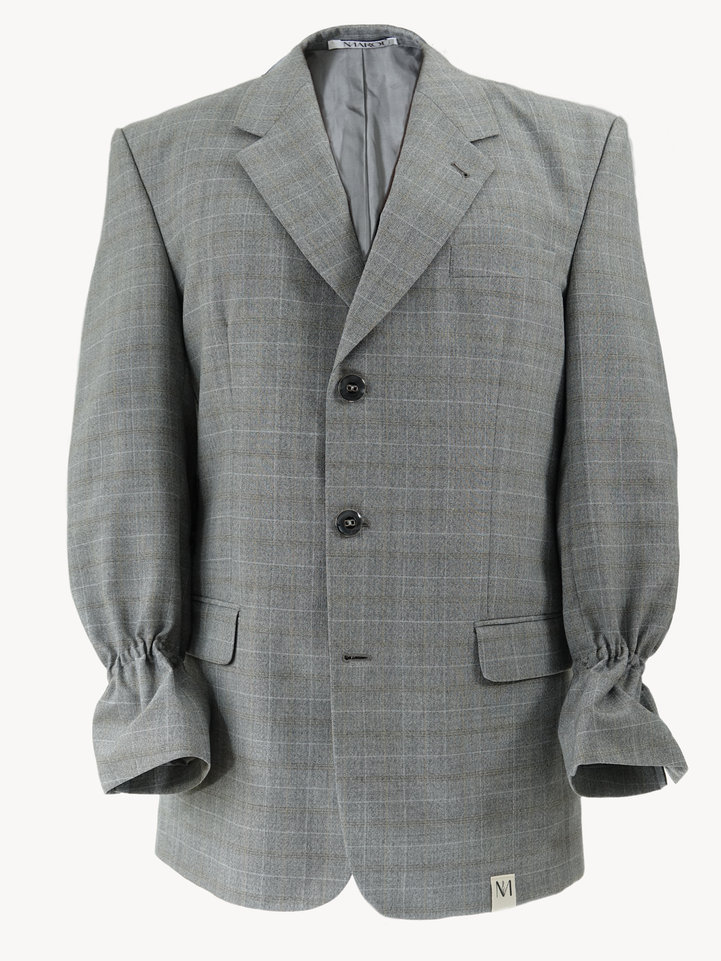 Chekku Oversized Geruite Blazer - Grijs