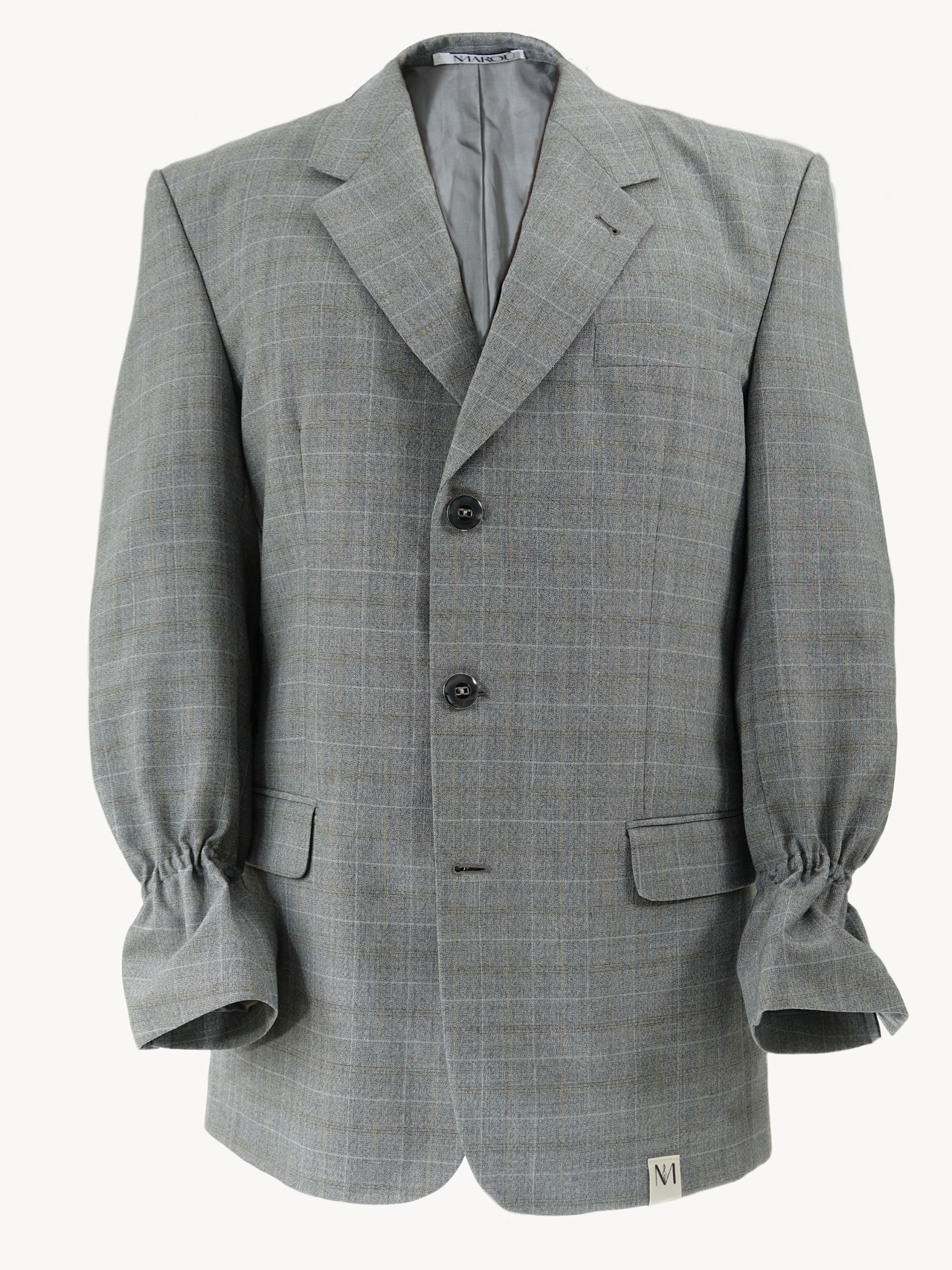 Chekku Oversized Geruite Blazer - Grijs