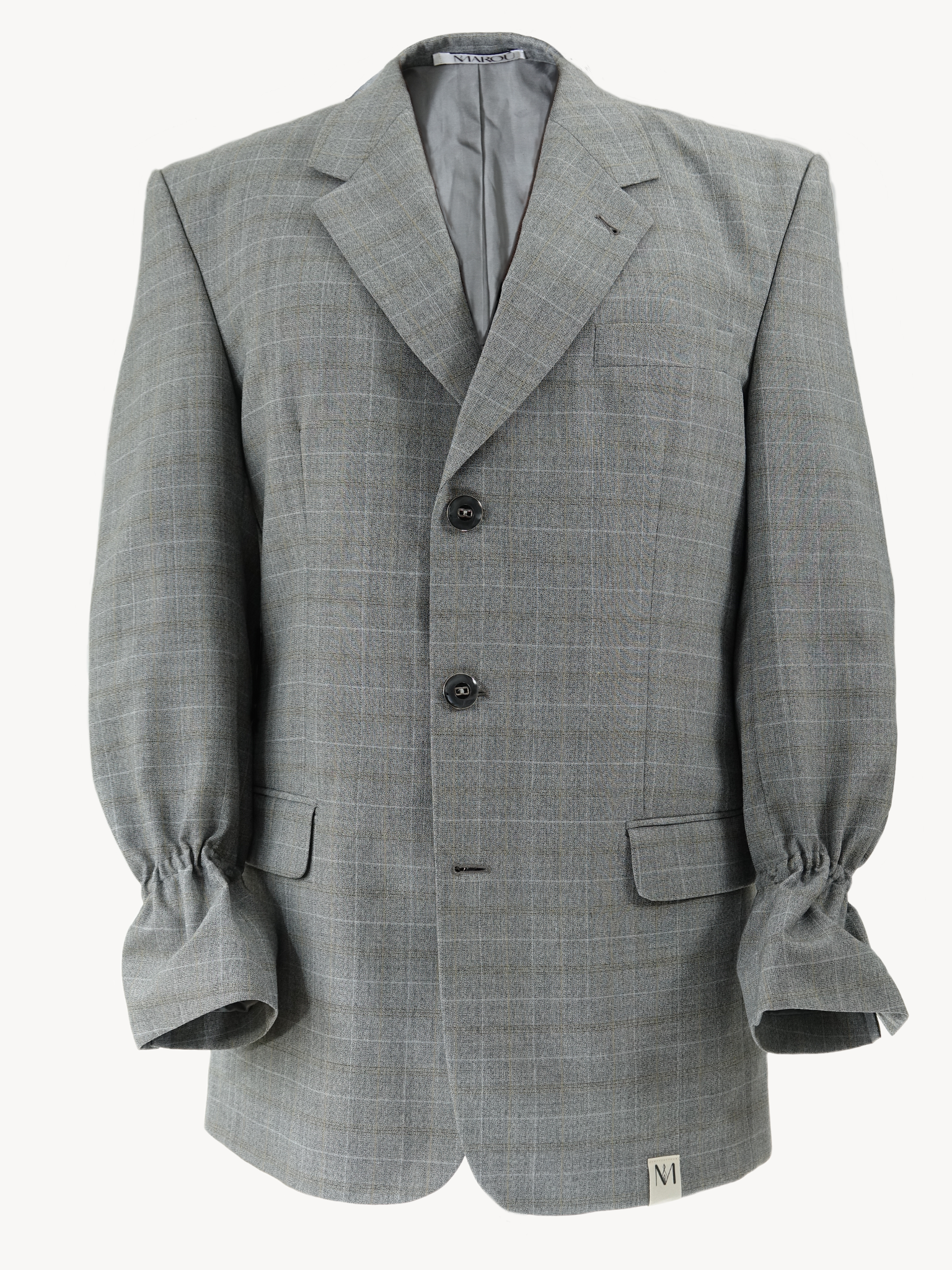 Chekku Oversized Geruite Blazer - Grijs