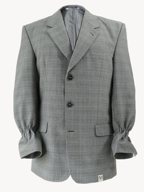 Chekku Oversized Geruite Blazer - Grijs