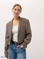 Cropped Blazer-Grey