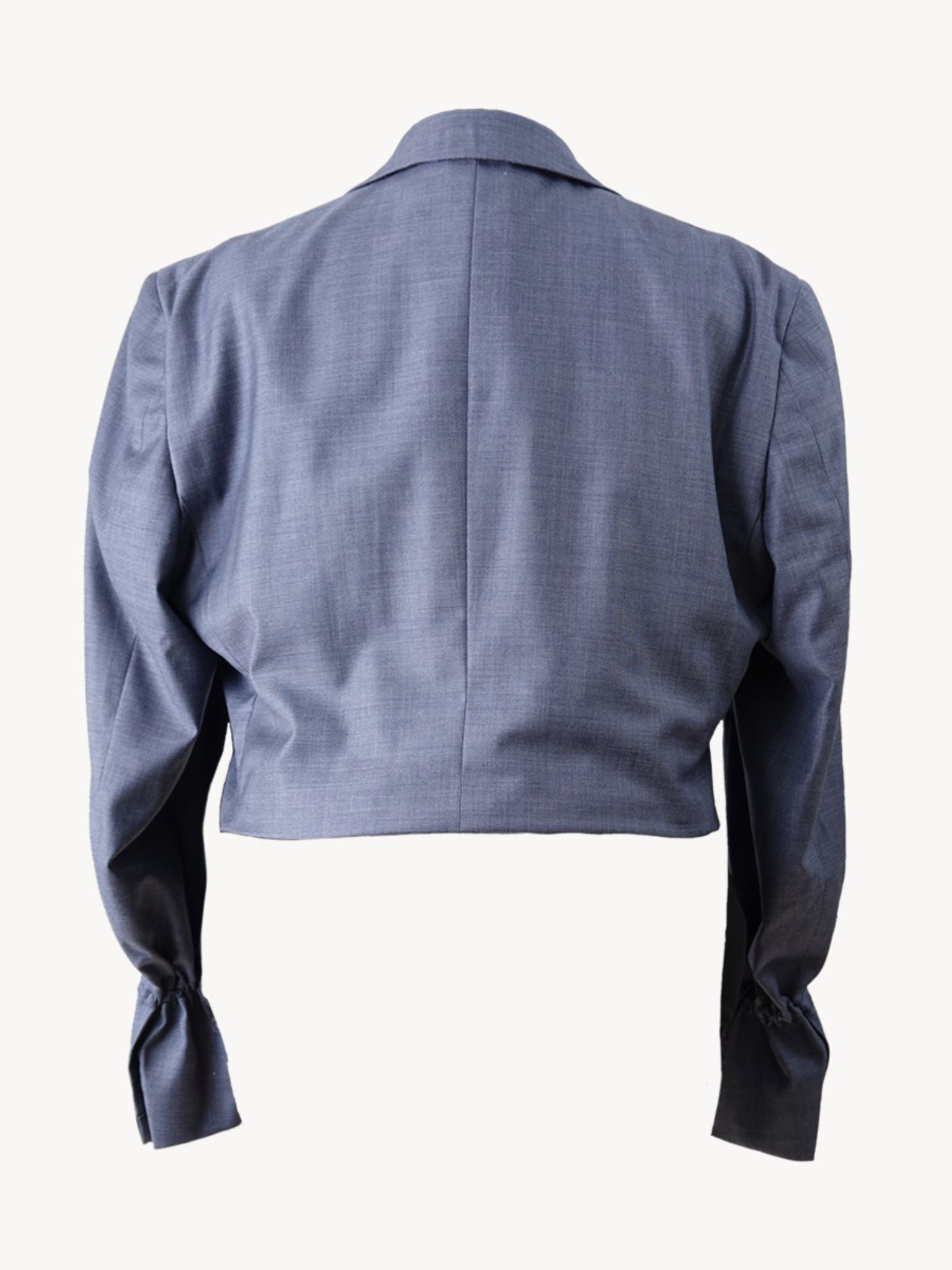 Cropped Blazer Blue Wool – Sustainable Vintage Design