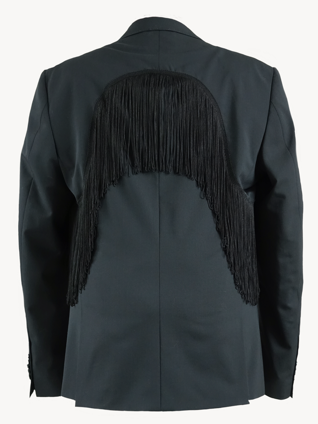 Furinji Fringe blazer - zwart met franjes