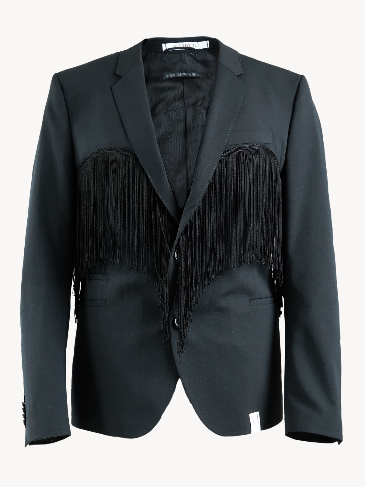 Furinji Fringe blazer - zwart met franjes