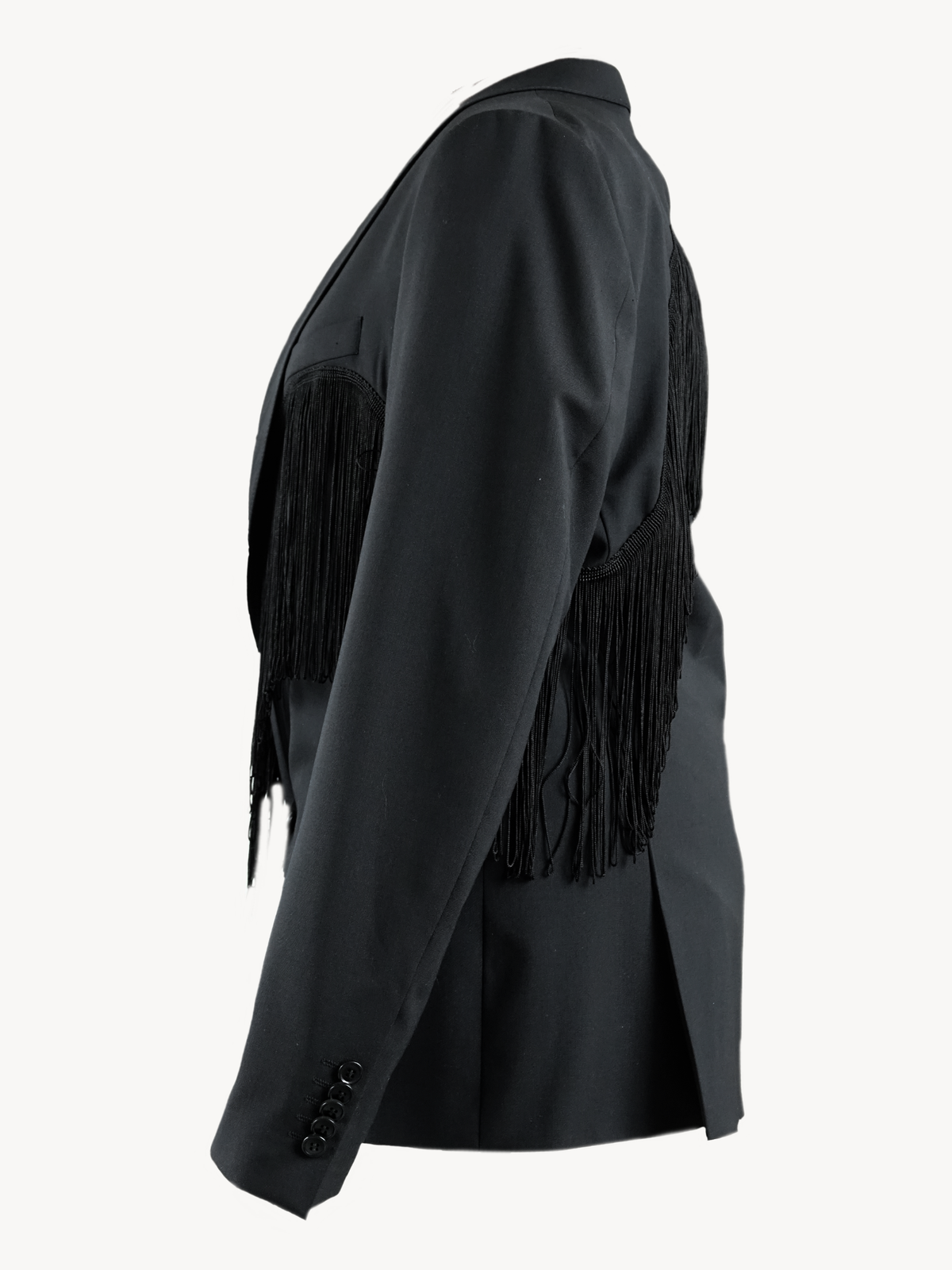 Furinji Fringe blazer - zwart met franjes