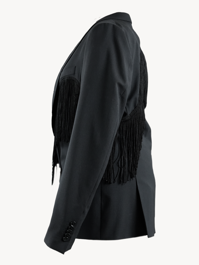 Furinji Fringe blazer - zwart met franjes