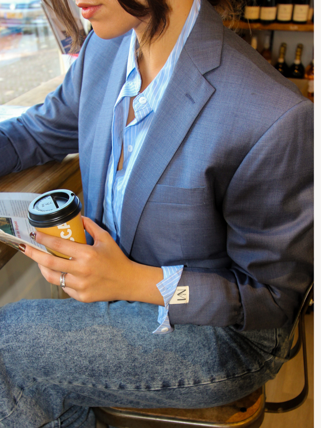 Cropped Blazer - Blauw