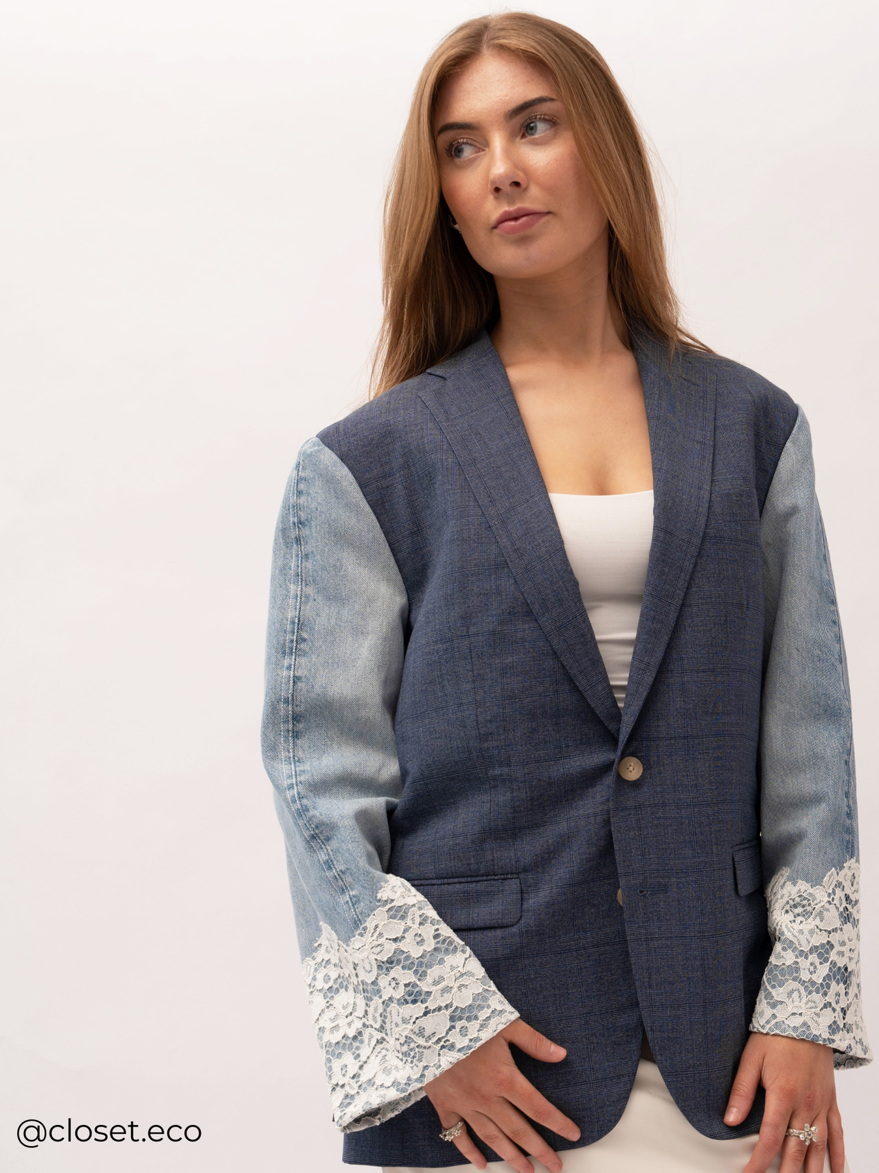 Jiinzu Lace Blazer - Denim