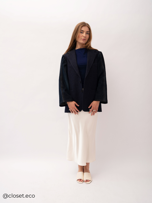 Jiinzu Denim Blazer - Donkerblauw