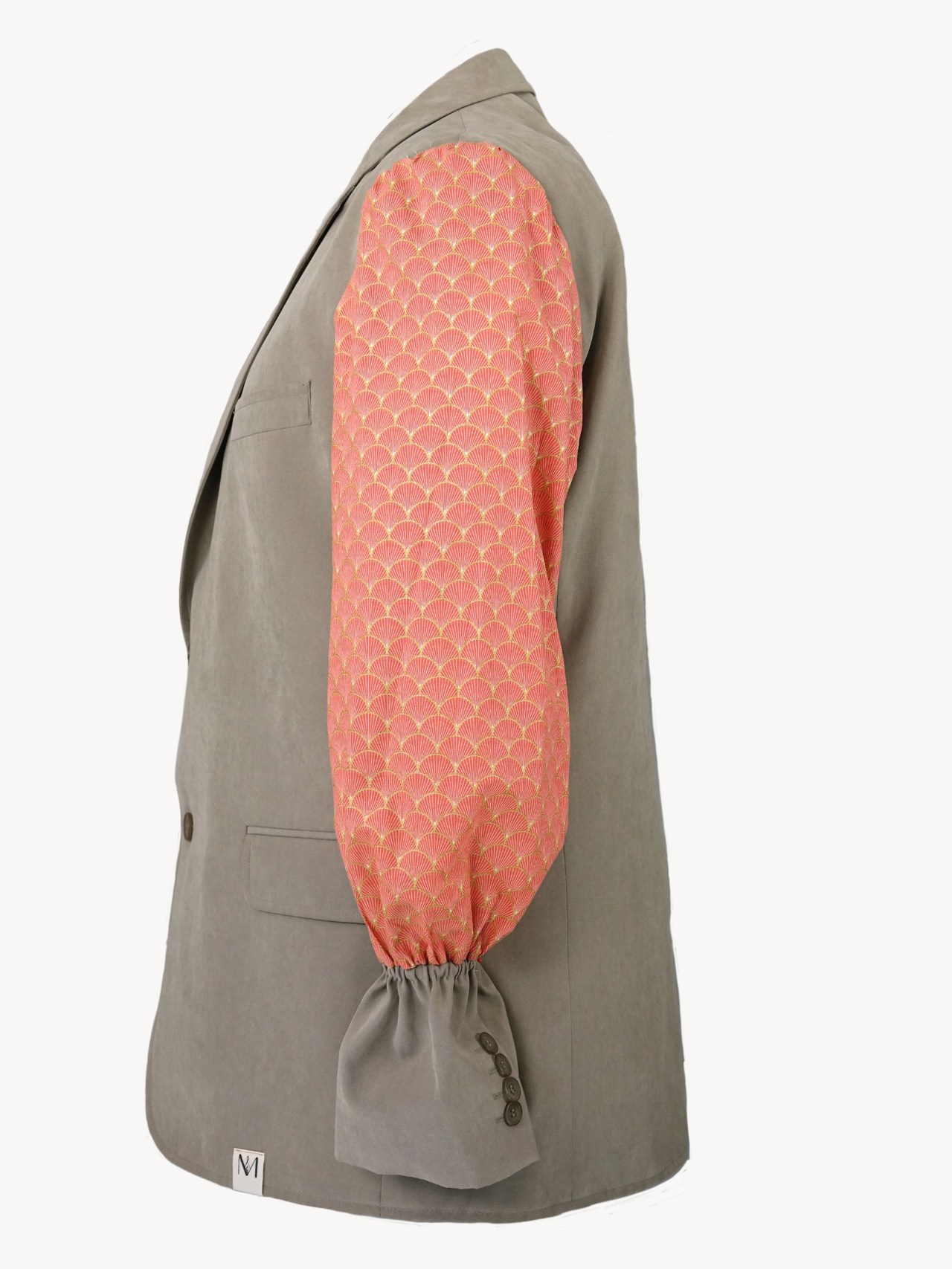 Kelly Camfferman X MAROÚ Blazer - beige met oranje mouwen