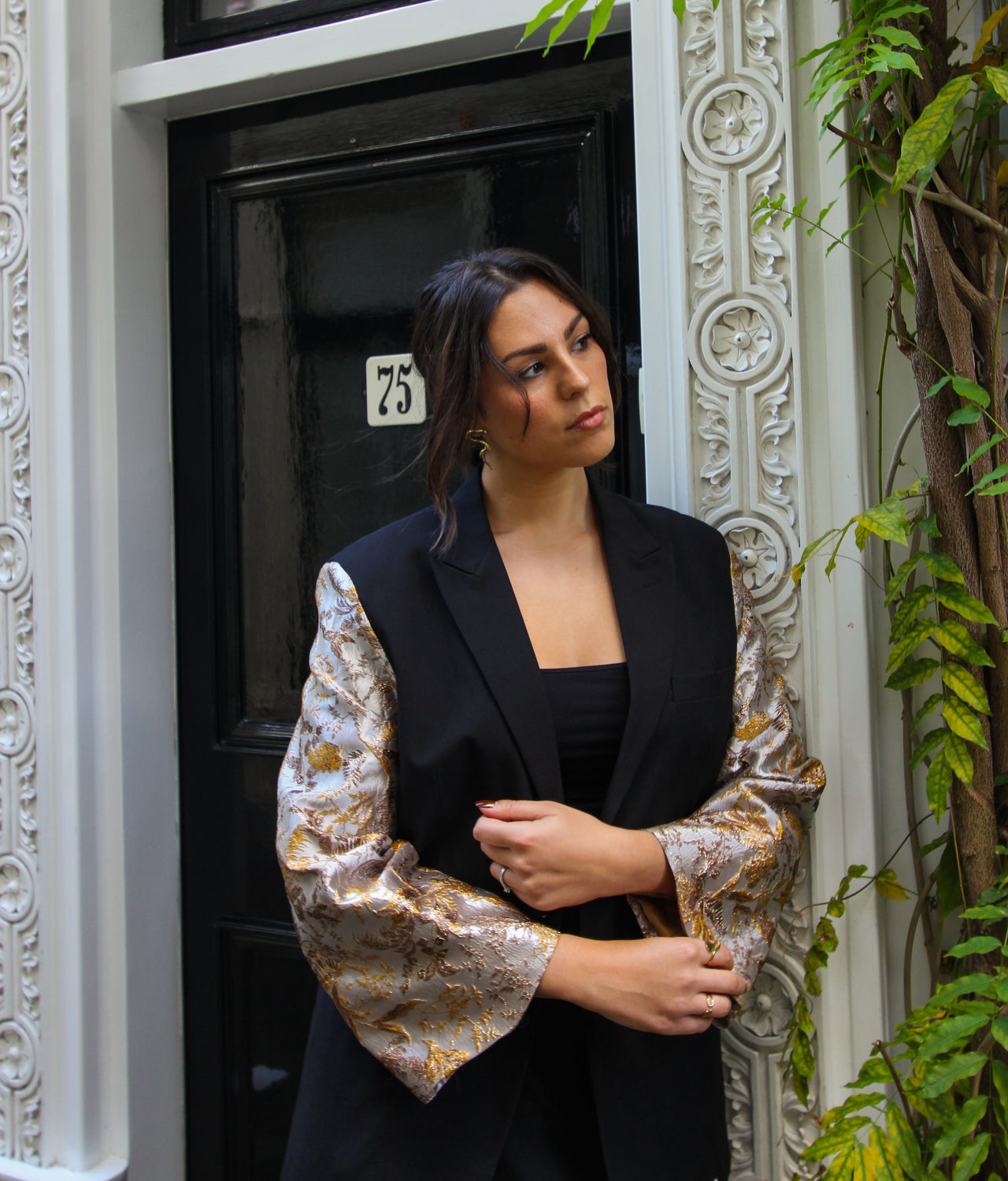 Kinshi Jacquard Blazer - Zwart