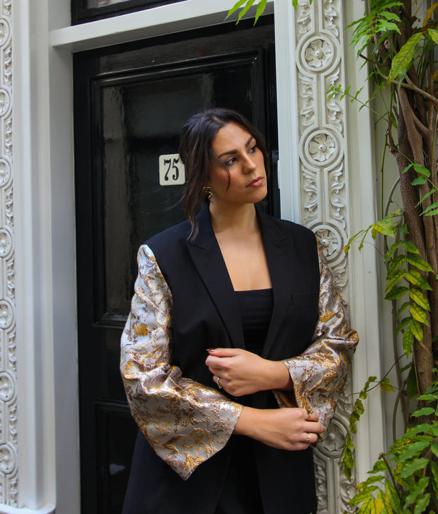 Kinshi Jacquard Blazer - Zwart