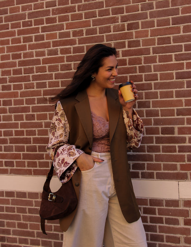 Momiji Jacquard Blazer - Bruin