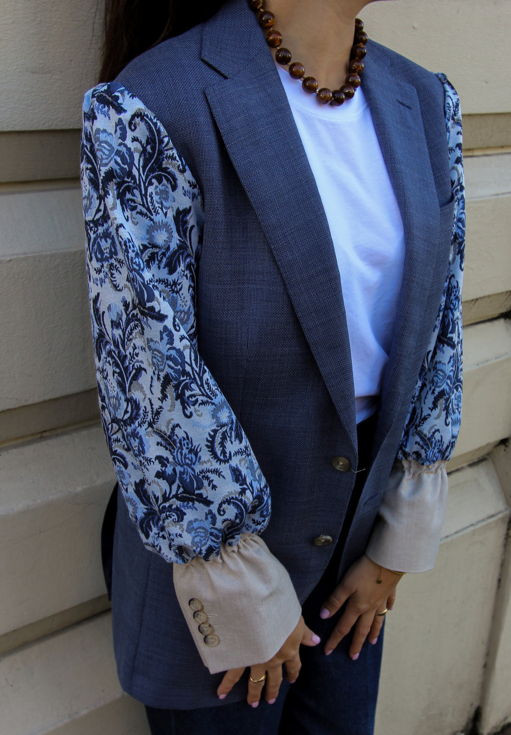 Nishoku Jacquard Blazer - Blauw