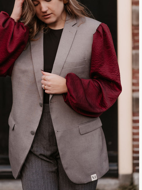 Blazer Pofu - Burgundy