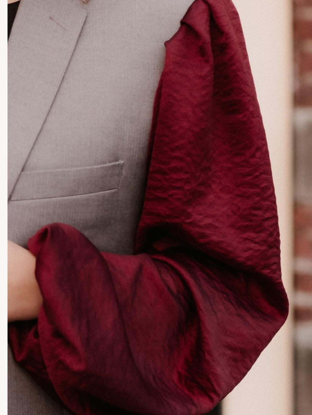Blazer Pofu - Burgundy
