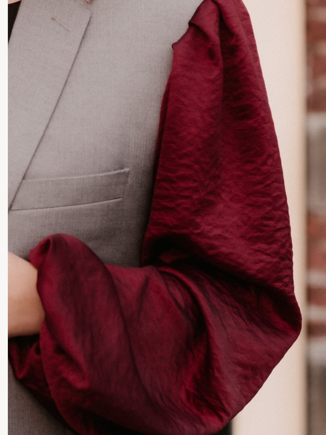 Pofu Oversized Blazer - Burgundy