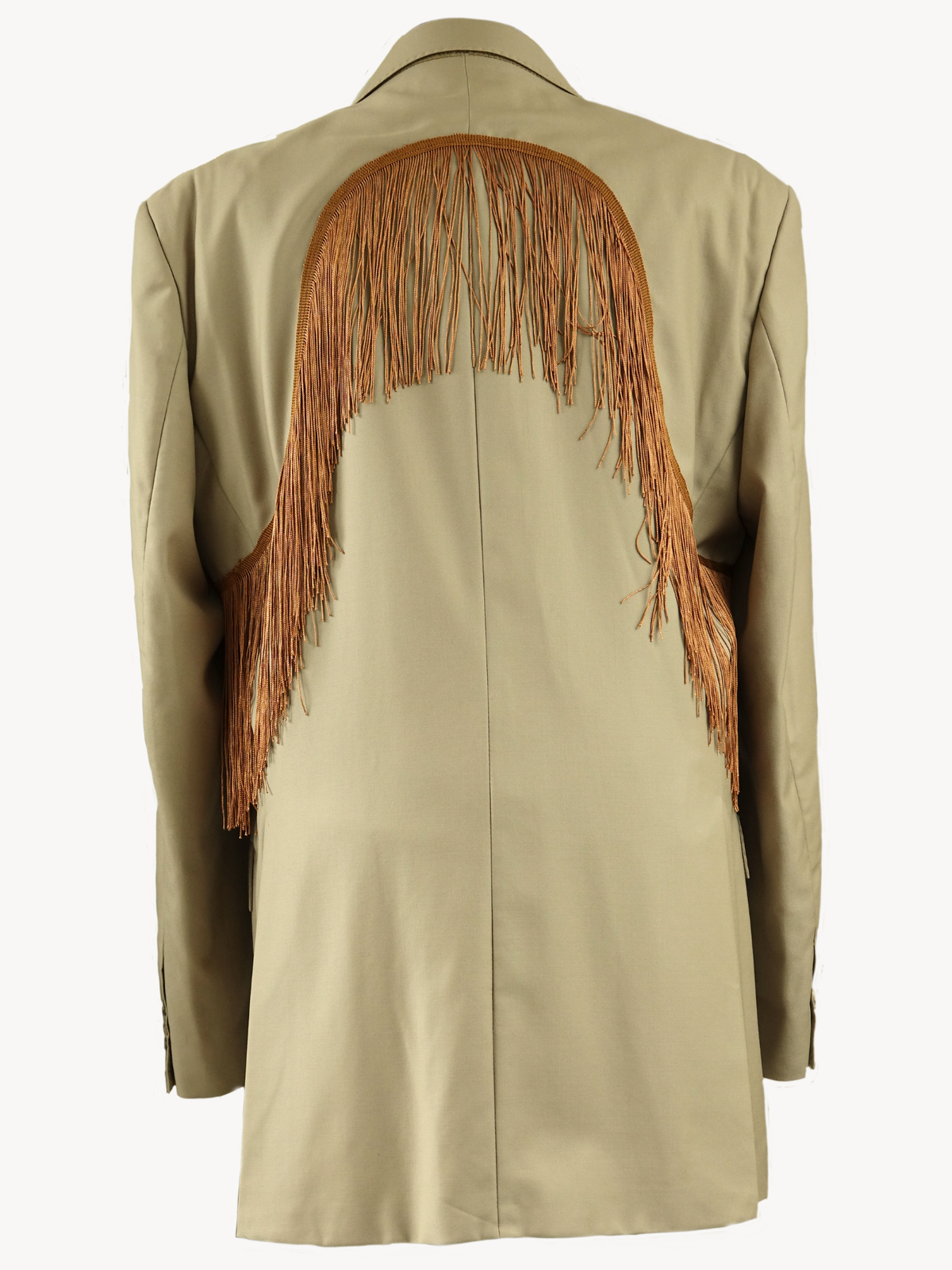 Furinji Fringe Blazer- beige met franjes