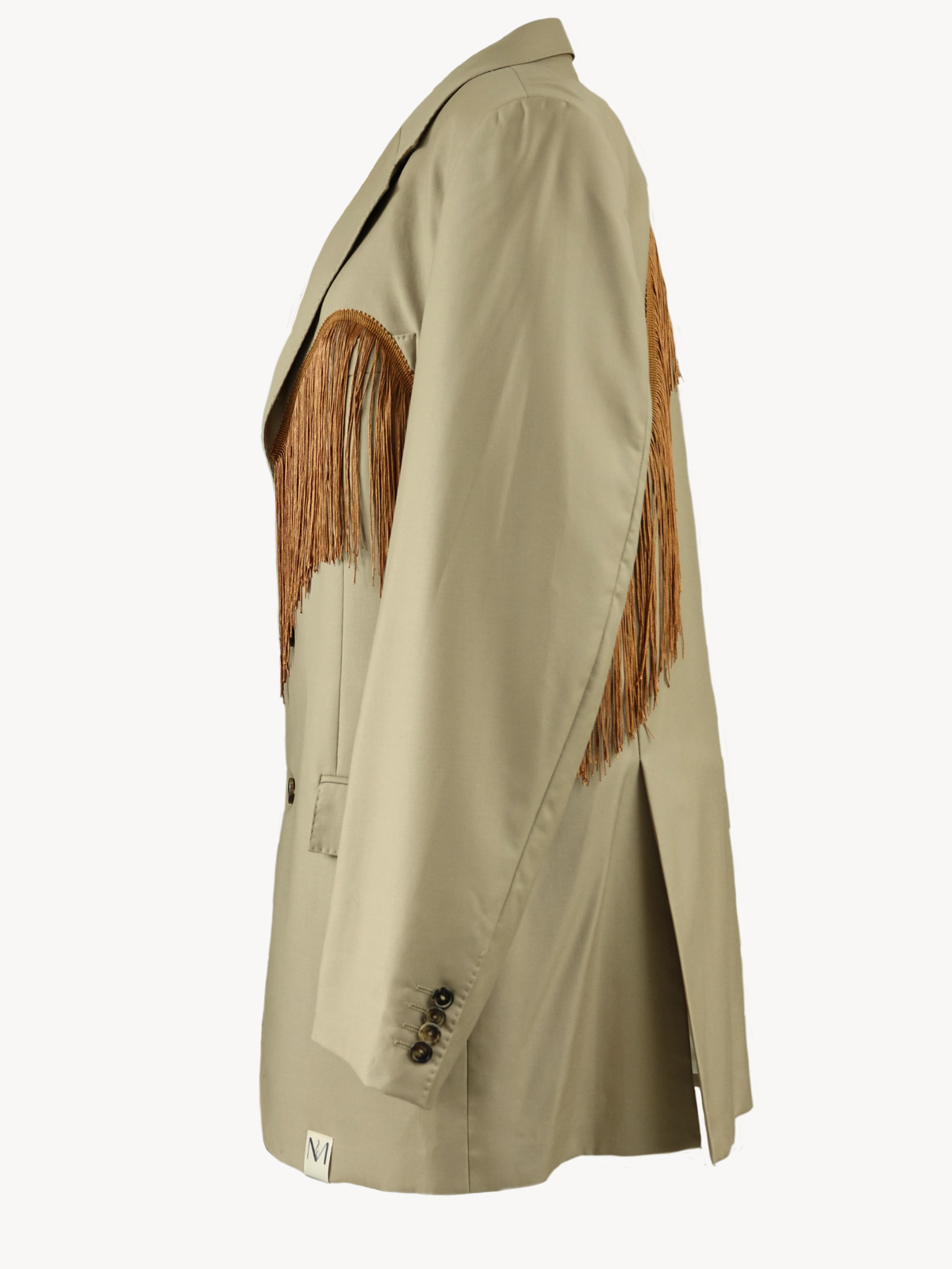 Furinji Fringe Blazer- beige met franjes