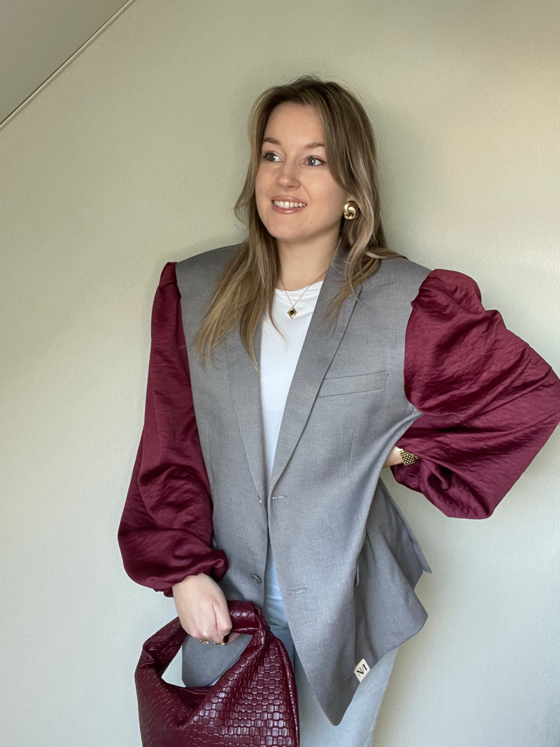 Blazer Pofu - Burgundy