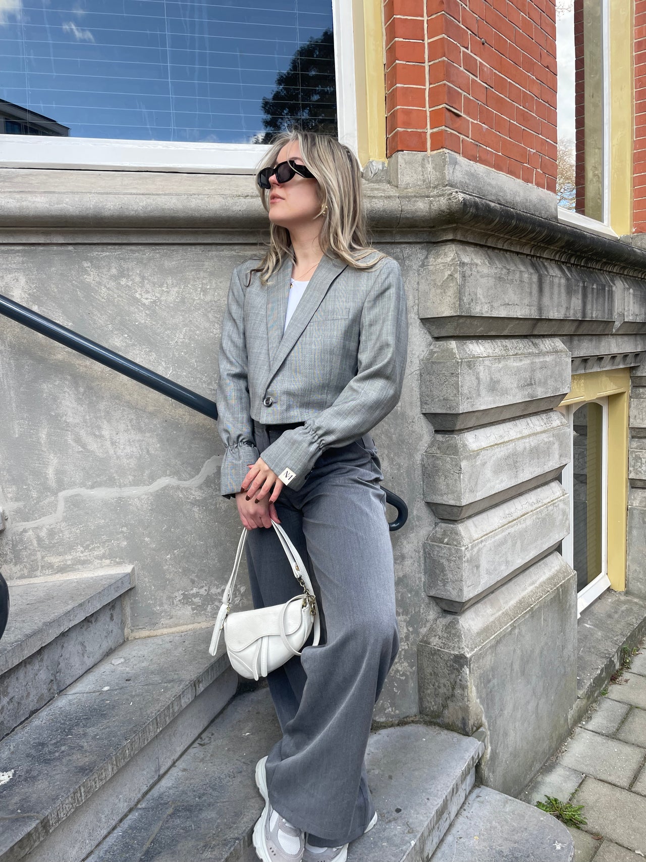 Cropped Blazer - Grijs