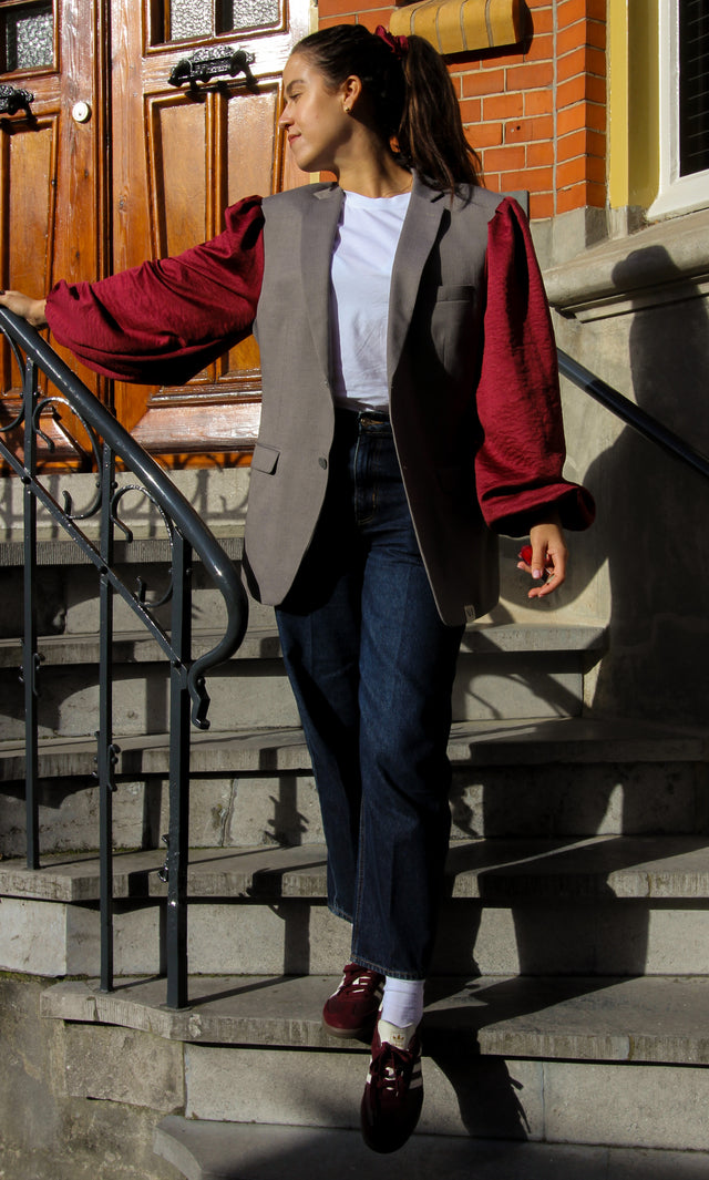 Pofu Oversized Blazer - Burgundy