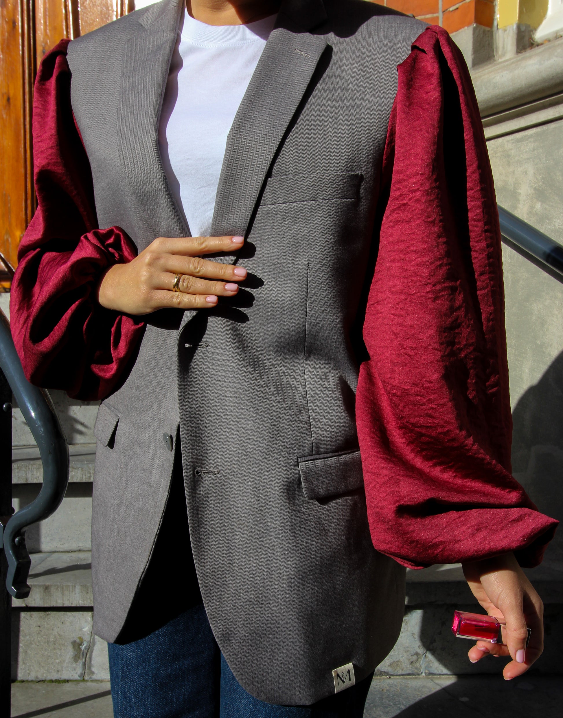Pofu Oversized Blazer - Burgundy