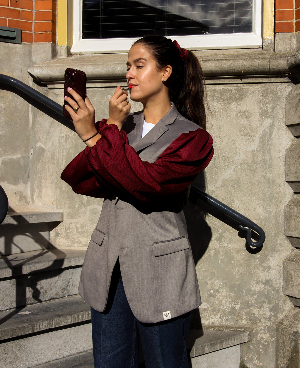 Pofu Oversized Blazer - Burgundy