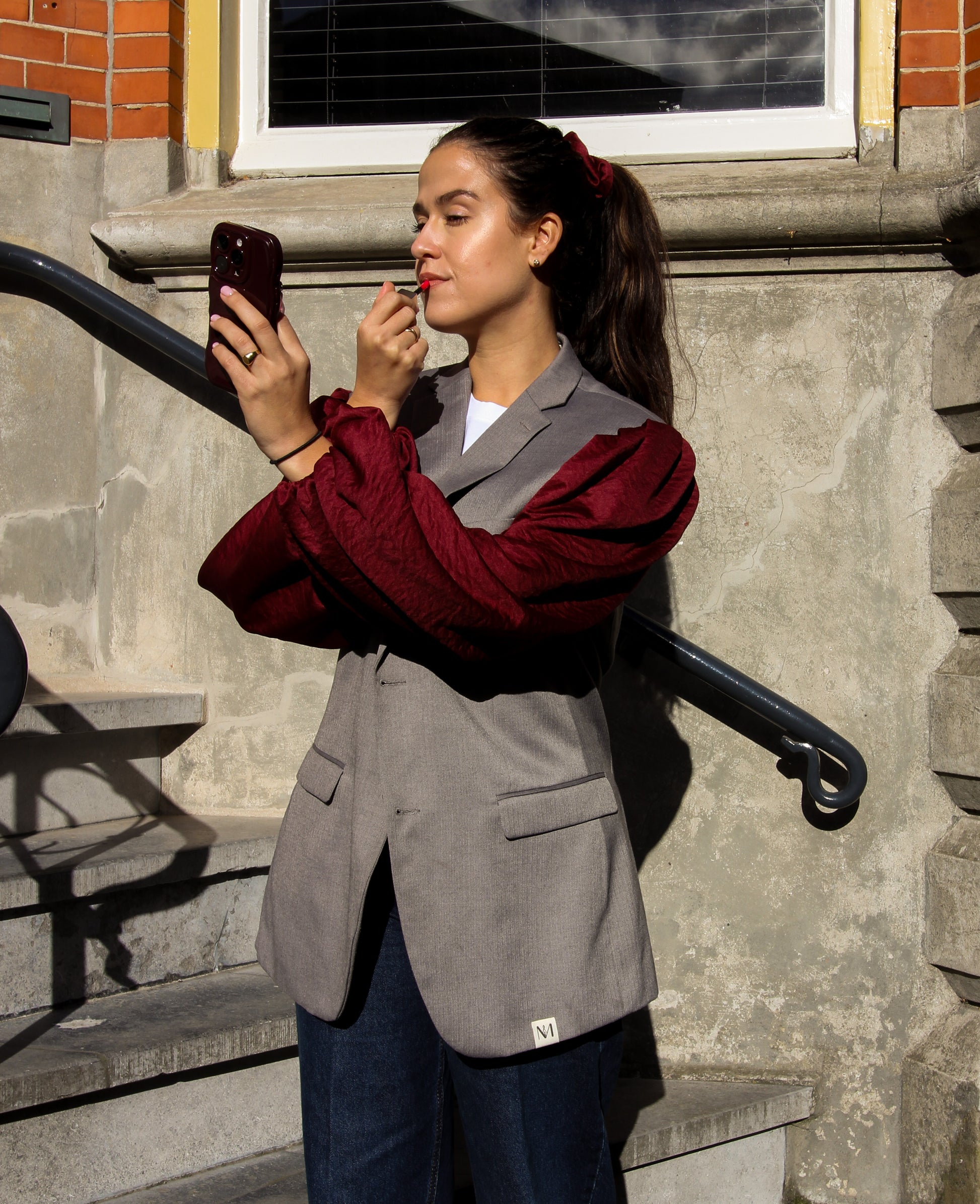 Pofu Oversized Blazer - Burgundy