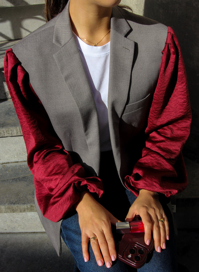 Pofu Oversized Blazer - Burgundy