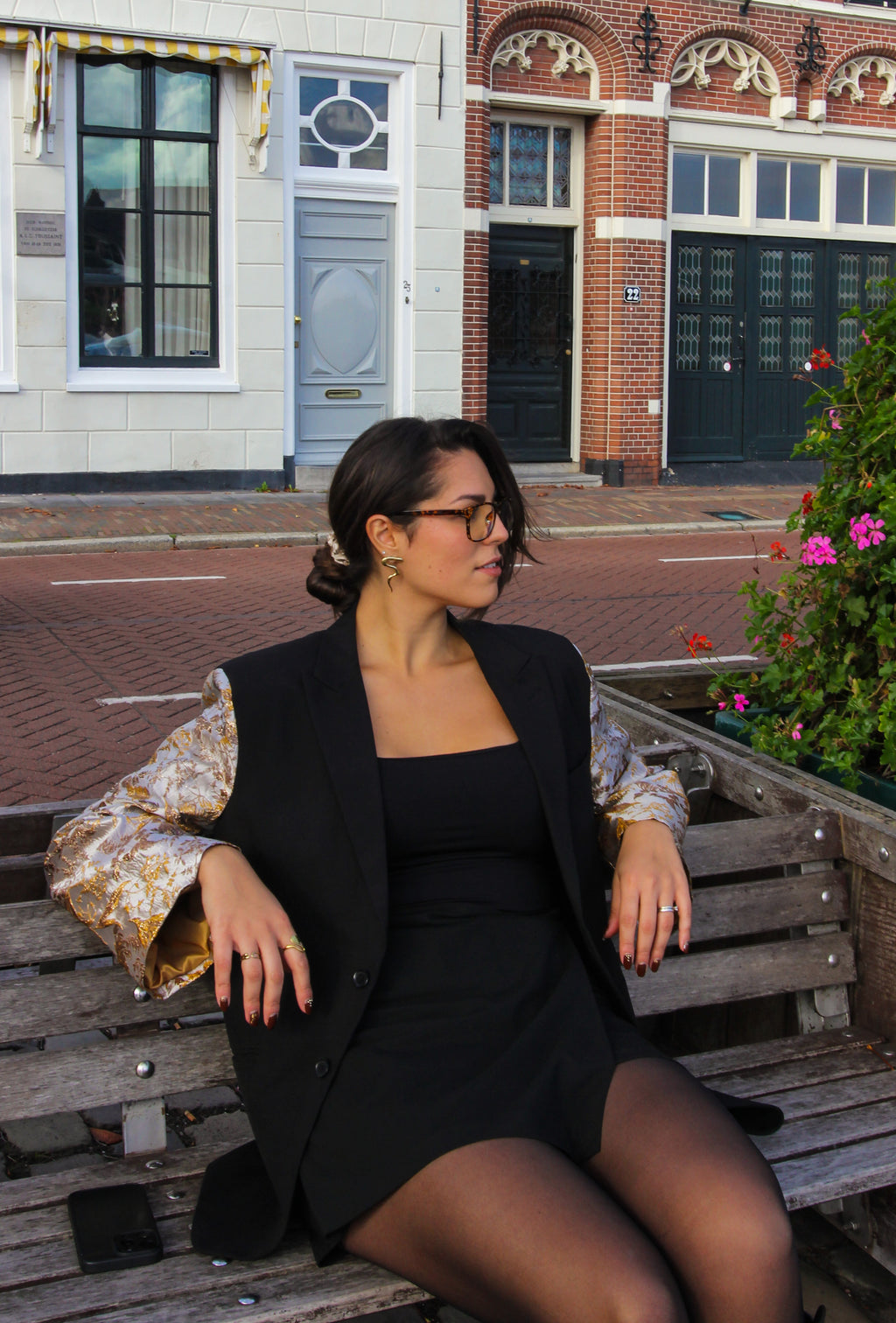 Kinshi Jacquard Blazer - Zwart