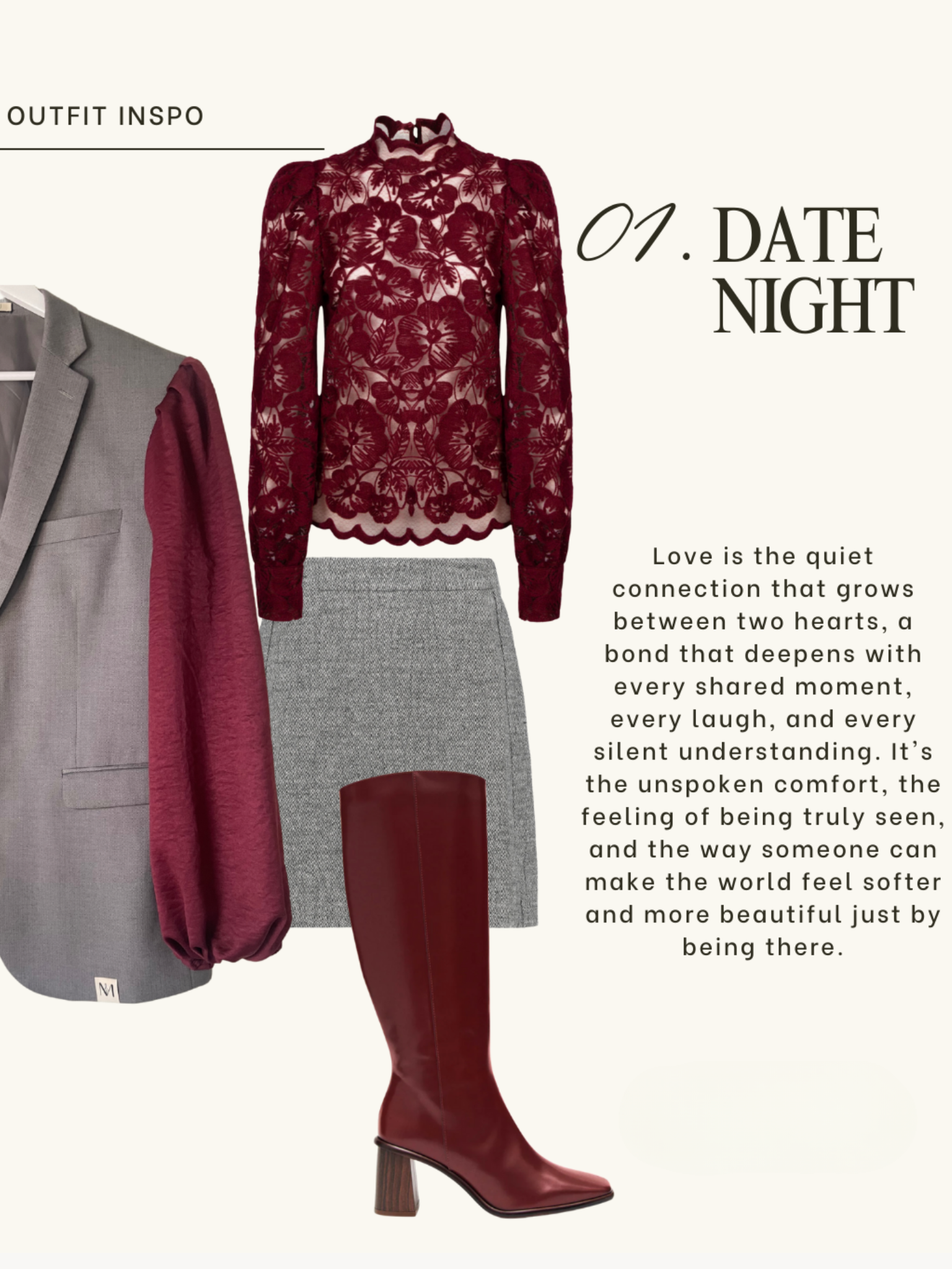 Blazer Pofu - Burgundy