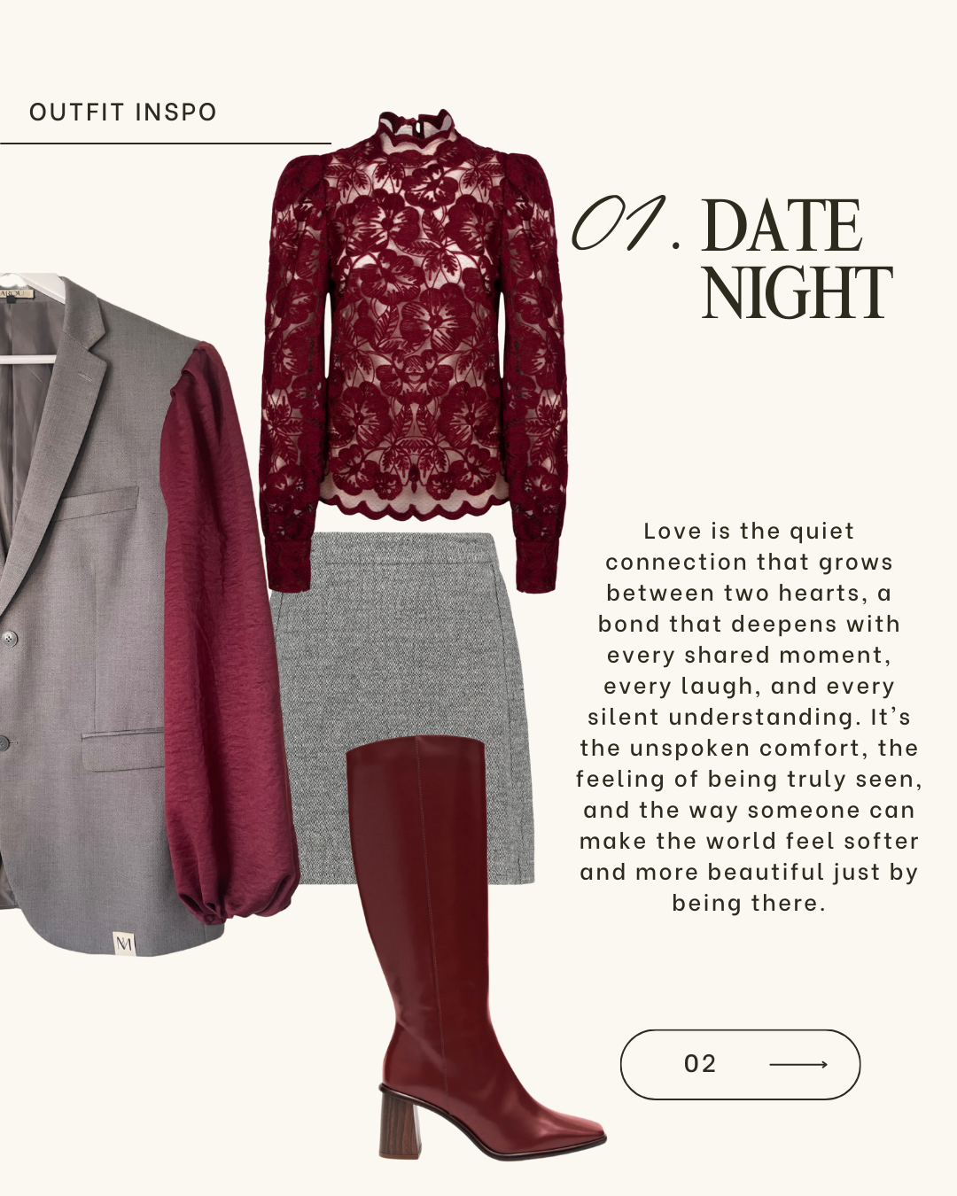 Blazer Pofu - Burgundy