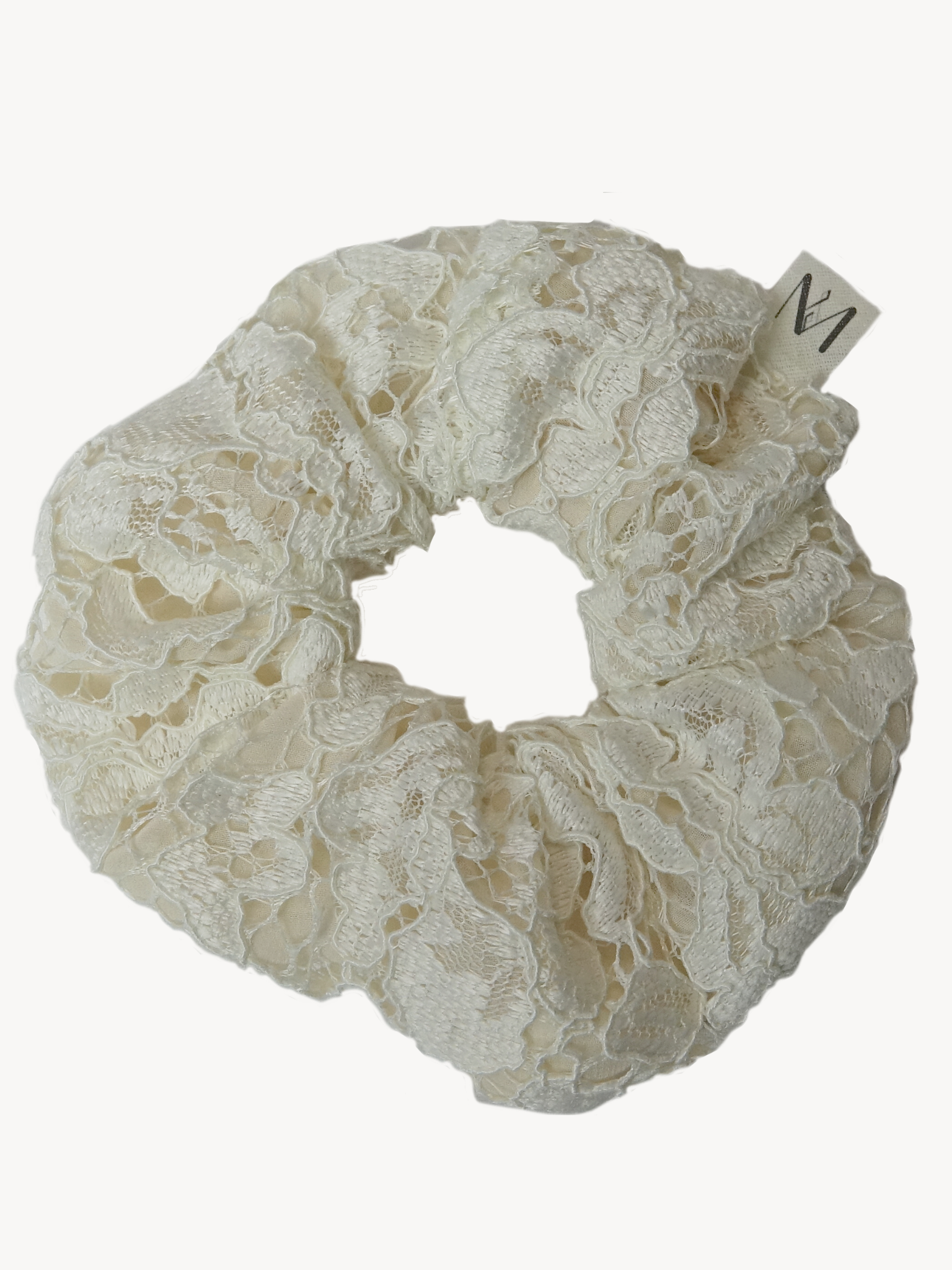Scrunchie beige -Mandy Giselle kant XL