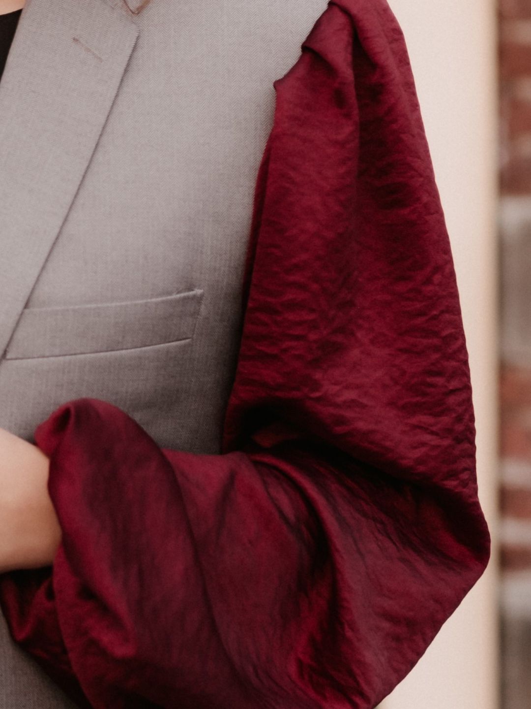 Blazer Pofu - Burgundy